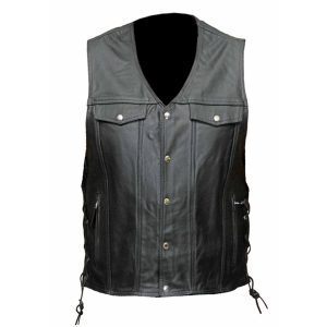 motorcycle leather vest