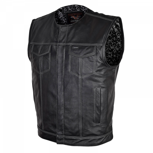 HMM919BP Leather Motorcycle Vest